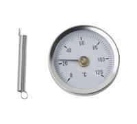 GANCEI Termómetro de tubo de abrazadera de acero inoxidable 0-120 ° C 63 mm para dial Indicador de temperatura industrial bimetálico para caldera de tubería de calefacción