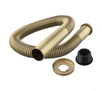 GANCEI Tubo de residuos flexible, sifón flexible de latón para drenaje de fregadero, tubo de latón antiguo extensible para lavabo de baño o cocina