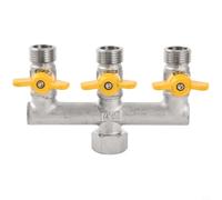 GANCEI Válvula de gas de latón de 3 vías y 4 vías para conversión suave de baño a ducha, válvula de bola angular y grifo de calentador de agua, 12,2 x 8,2 x 2 cm