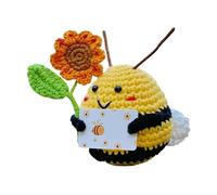 ganchillo de - Peluche animal lindo hecho a mano para regalo de apoyo emocional, diseño de suave con tarjeta incluida, juguete de decoración de oficina para f