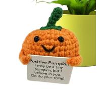 Ganchillo Positivo De Calabaza - Decoración De Ganchillo De Calabaza Pequeña De 3,15 Pulgadas | Muñeco De Peluche De Calabaza De Apoyo Emocional Con Tarjeta Positiva | Lindo Muñeco De Calabaza De Ganc