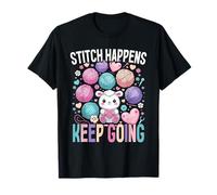 Ganchillo Punto Stitch Happens, Keep Going Camiseta