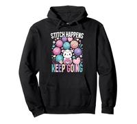 Ganchillo Punto Stitch Happens, Keep Going Sudadera con Capucha