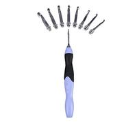 Ganchillos Crochet Kit, El Juego de Ganchos de Ganchillo LED, 9 en 1 Cabezas Intercambiables Enciende Agujas de Tejer accesor de Herramientas de Costura de Tejido