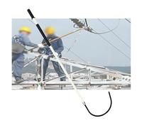 Gancho aislado for electricista contra incendios, barra de tracción de seguridad for salvar vidas, 1/1,5/2/3 metros, for situaciones de emergencia en alto voltaje(White,1 meter)