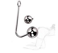 Gancho anal de acero inoxidable con 2 bolas intercambiables SM bondage anal plug butt plug esclavo juguete sexual para hombres y mujeres
