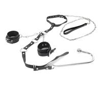 Gancho Anal De Sujeción, Juguetes Sexuales Bdsm, Ataduras De Cuello A Muñeca, Cadena De Tracción, Juego De Bondage Para Parejas, Juego De Tapón Anal Para Sexo Adulto, Juguete Sm, Negro, Talla Ún