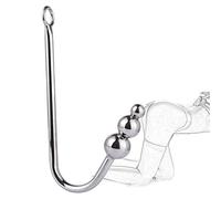 Gancho Anal Plug Anal Metal Bola Anal Gancho Anal Plug Anal Butt Plug con 3 Bolas SM Bondage Asslock Buttpluck Próstata Dilatador de Vagina Masturbador Juguete Anal para Hombres Mujeres Principiantes