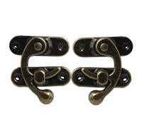 Gancho antiguo izquierdo/derecho, cerradura de bocina con tornillos, cerrojo de gancho antiguo, cerradura de gatillo de antigua retro, pestillo de gancho antiguo para joyero, de herramientas