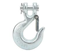 Gancho Clevis de Acero al Carbono 5 / 16in, Gancho para Remolque con Seguro, Capacidad 4700lbs - Alta Resistencia, Acabado Cromado Antióxido, Ideal para Cadenas y Cable de Winch