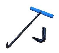 Gancho de alcantarilla - Mango de goma antideslizante en forma de T, extractor de acero grueso 35 para un fácil drenaje de rejilla y elevación de la tapa de boca