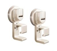 Gancho de aleación de aluminio para lavabo con fuerte ventosa para inodoro, estante de almacenamiento de baño, posicionamiento ajustable para toallas, accesorios de ducha (blanco)