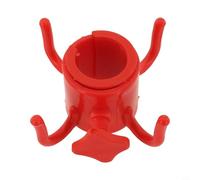 Gancho de almacenamiento portátil para sombrilla de playa con altura ajustable y diseño de 4 puntas (rojo)