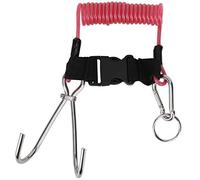 Gancho de Buceo, 1,3 Metros/4.3ft de Acero Inoxidable de Acero Inoxidable Ganning con Cuerda de Resorte Anti perdido para bucear Accesorios de cámaras submarinas (Rosa Transparente)