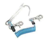 Gancho de buceo de acero inoxidable 316, gancho de deriva doble con la línea de bobina espiral, herramienta confiable para maniobras subacuáticas seguras, para buceadores profesionales