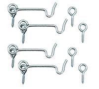 Gancho de cabina, pestillos y perno para cerraduras de puerta, soporte de ventana, soporte silencioso, acero inoxidable, plata (4 piezas de 2 pulgadas)