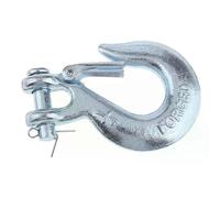 Gancho de cabrestante plateado de 1/4" con pestillo de horquilla para remolque de barco, ATV