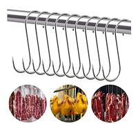 Gancho de Carne Cortada,Gancho de Humo,Ganchos de Acero Inoxidable,Gancho de la Cocina del Gancho de la Matanza,Enganche de Carne Puntiaguda,Barbacoa de Procesamiento Tocino con Fuerte Gancho S (D)