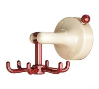 Gancho de cocina, ventosa de 6 garras giratorias, para montaje en pared, soporte para espátulas, cucharas, organizador sin taladro (rojo retro)