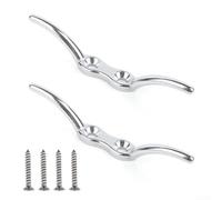 Gancho de cuerda para asta de bandera, acero inoxidable 316 a prueba de óxido con agujeros perforados para una fácil instalación (2 piezas)