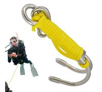 Gancho de doble arrecife - Construcción de acero resistente, a prueba de óxido | Asegure O Mecanismo de anillo, cuerda de seguridad resistente para buceo fotografía apnea Actividades marinas sub-