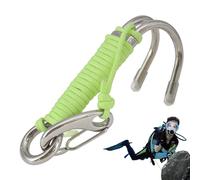Gancho de doble arrecife - Ganchos de buceo de acero inoxidable 316 | Equipo de seguridad de 135 mm, diseño, cuerda de paracaídas de seguridad confiable, gancho de deriva de arrecife para fotografía