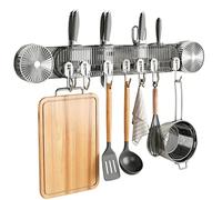 Gancho de ducha versátil: sistema de almacenamiento de rieles ajustables, ventosa de 8 piezas con asa, soporte de pared de metal con soporte, organizador de baño de cocina, estante colgante para
