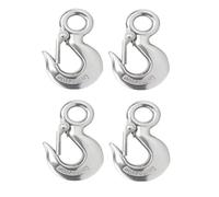 Gancho de elevación de grúa con pestillo, gancho de ojo, accesorio de aparejo 0,2-3T (440-6600lb), acero inoxidable 304 for elevación de fábrica, paquete de 4(1T(S320))