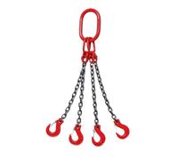 gancho de elevación Eslinga de cadena Cadenas de elevación 4 patas Ganchos de agarre industriales Eslingas de elevación Elevadores de cadena de motor de acero de aleación G80 poleas(1T)