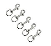 Gancho de Elevación Giratorio 5 unidades de ganchos presión ovalados giratorios un solo extremo, acero inoxidable grado marino, 65 mm, 72, 82 y 91, for correas perros buceo(91mm)