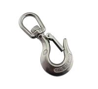 Gancho de Elevación Giratorio Heavy Duty 150kg 350kg 650kg 1000kg 1500kg SS304 Stainless Steel Hoist Hook Cargo Lifting Chain Eye Jaw Swivel(WLL 650kg)