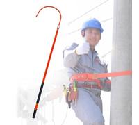 Gancho de emergencia aislado para salvar vidas, herramienta de seguridad de alto voltaje, gancho de rescate 9.8 6.5 4.9 3.3 pies, aislado, barra de rescate (rojo, 110 kV - 6.5 pies/2 m)