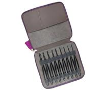 Gancho de ganchillo ergonómico de 9 Uds, aguja de gancho de aluminio de 3, 5mm-8, 0mm para principiantes, aficionado a tejer, bufanda para, sombrero, aguja de aluminio