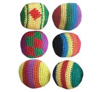 Gancho de ganchillo Hacky Ball | Handmade Multied 6 Pieces Geometric Pattern,Foot Bag Kick Sack,for Park Beach Friends Gathering Family Time Party, Kids Adult