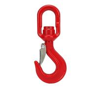 Gancho de grúa giratorio de acero de aleación 3.15T - Aparejo de eslinga de elevación universal con cojinete para polipasto - Gancho forjado autoblocante resistente con pestillo