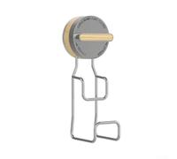 Gancho de lavabo con ventosa para baño, acero inoxidable, sin taladro, gancho de ducha extraíble, gancho para colgar toallas para cocina y baño (beige)