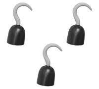 Gancho de mano pirata - Paquete de 3 - Gancho plateado con protector negro - Adultos Hombres Mujeres Bucanero Swashbuckler Talk Like A Pirate Day Halloween disfraz accesorio