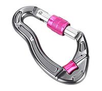 Gancho de mosquetón de Escalada Clip de mosquetón de Bloqueo automático de Aluminio 25KN para hamacas Equipo de Rescate de montañismo y Columpio de Yoga(Rojo)