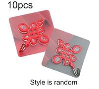 Gancho de pared adhesivo de personaje rojo fu, para Año Nuevo Lunar, PVC hecho a mano, sin rastro, estilo chino tradicional para decoración navideña