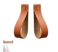 Gancho de pared - ganchos colgantes | Ganchos decorativos | Correa colgante de cuero | Soporte para barra de cortina | Pisos montados multiuso fáciles de instalar