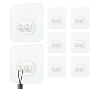 Gancho de pared genérico para colgar en la pared, 8 ganchos acrlylic | transparente reutilizable Sticky Hooks | No Daño Key Holder | Towel Hanger impermeable para cocina de baño en casa mejora al aire