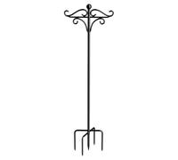 Gancho De Pastores Al Aire Libre - Ganchos De Jardín Cestas Para Plantas, Gancho De Pastores Ajustable En El Exterior | Gancho Doble Exterior De Hierro Resistente Con Base De 5 Puntas, Soporte Para Pa