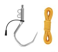 Gancho de pesca - Gancho de acero inoxidable con cuerda para pesca en barco y muelle, compatible con redes de inmersión de 1,27 cm o cañas de pescar (tamaño M)