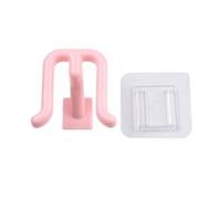 Gancho de plástico ligero para paredes de baño, dormitorio, sin agujero, sin taladro, método de instalación (rosa)