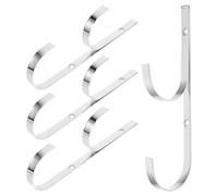 Gancho de Poste Multiusos Resistente al Desgaste de Metal 4 Piezas | Montaje en Pared o Valla, Diseño de Doble Gancho, Plata, para Organización Exterior y Apoyo de Carga