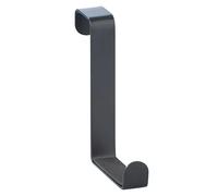 WENKO Colgador para puertas 4 unidades - Percha para la puerta, 4 ganchos, Acero, 7.6 x 1.2 x 6 cm, Negro