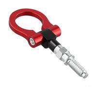 Gancho de remolque de aluminio para parachoques delantero, pestaña de repuesto para coches, enganche de remolque de vehículo para remolque seguro y rescate todoterreno (rojo)