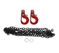 Gancho de remolque RC, cadena de remolque de aleación de aluminio SCX10 1/10, modelo de coche, coche trepador de control remoto (Roja)