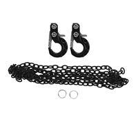 Gancho de remolque RC, cadena de remolque de aleación de aluminio SCX10 1/10, modelo de coche, coche trepador de control remoto (Negra)
