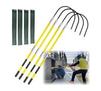 Gancho de Rescate 4 Unidades Poste De Rescate Aislado De Alta Tensión, Pértiga De Seguridad Eléctrica De Fibra De Vidrio No Conductora Para Salvamento, Con Gancho De 18 Pulgadas(Yellow,1m/3.3ft-10kv)
